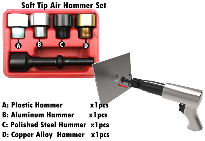 Soft Tip Air Hammer Set (Thread) | Eround Car Tools | OEM Automotive Tools Supplier 