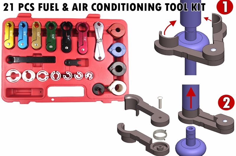 Fuel & Air Conditioning Tool Kit 21pcs | Eround Car Tools