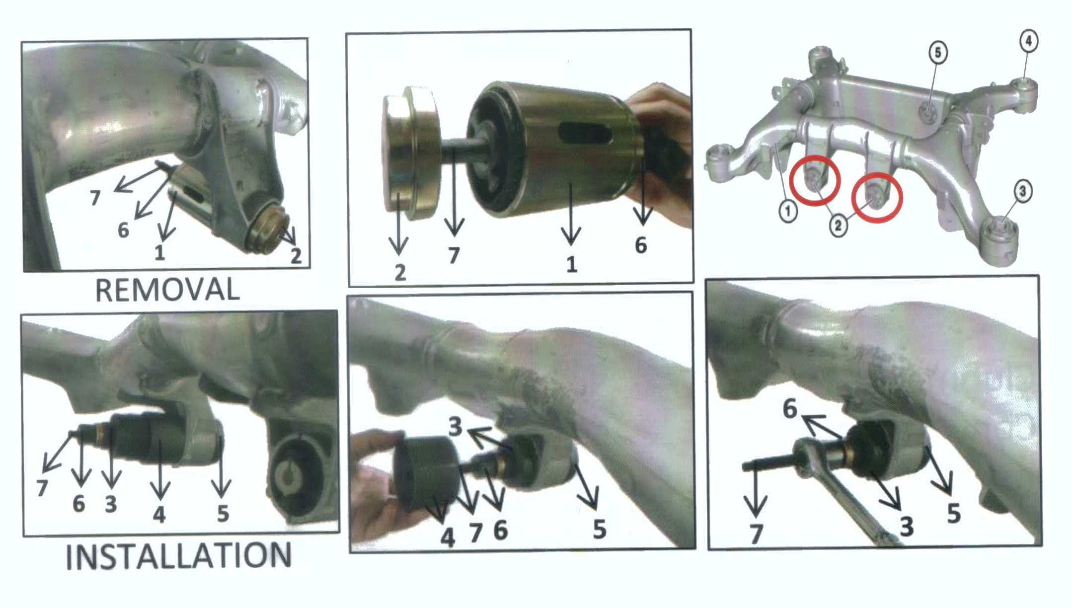 BMW F01 F02 F04 F06 F07 F10 F11 F12 F13 F18 Rear Differential Rubber Mount (Front) Installer and Remover